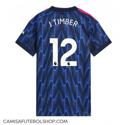 Camisa de time de futebol Arsenal Jurrien Timber #12 Replicas 2º Equipamento Feminina 2025-26 Manga Curta Camisa de time de futebol Arsenal Jurrien Timber #12 Replicas 2º Equipamento Feminina 2025-26 Manga Curta